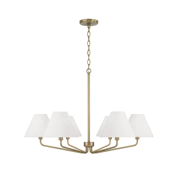 Chadwick 6-Light Chandelier in Aged Brass