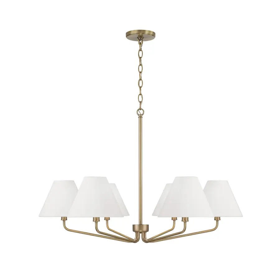 Chadwick 6-Light Chandelier in Aged Brass