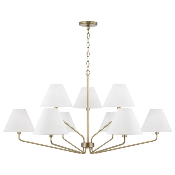 Chadwick 9-Light Chandelier in Aged Brass