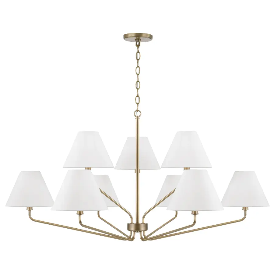 Chadwick 9-Light Chandelier in Aged Brass