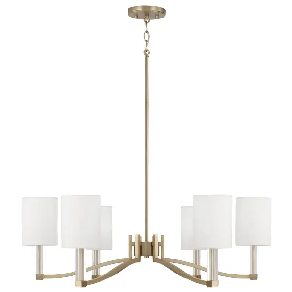Modern Linear Chandelier with Warm Brass Finish