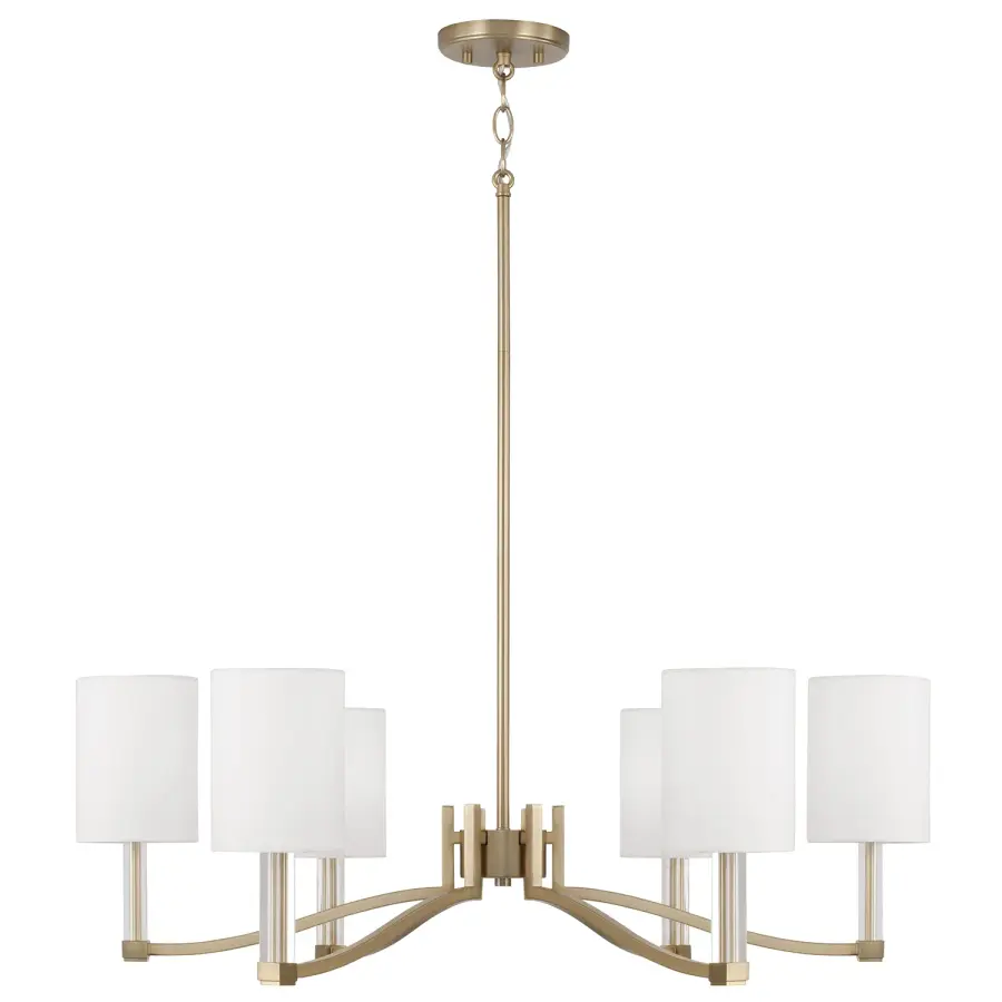Modern Linear Chandelier with Warm Brass Finish