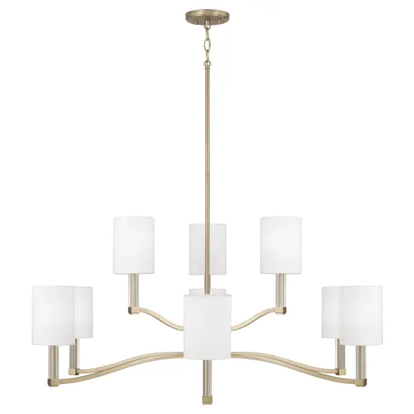 Statement-Making 9-Light Chandelier with Warm Brass Finish