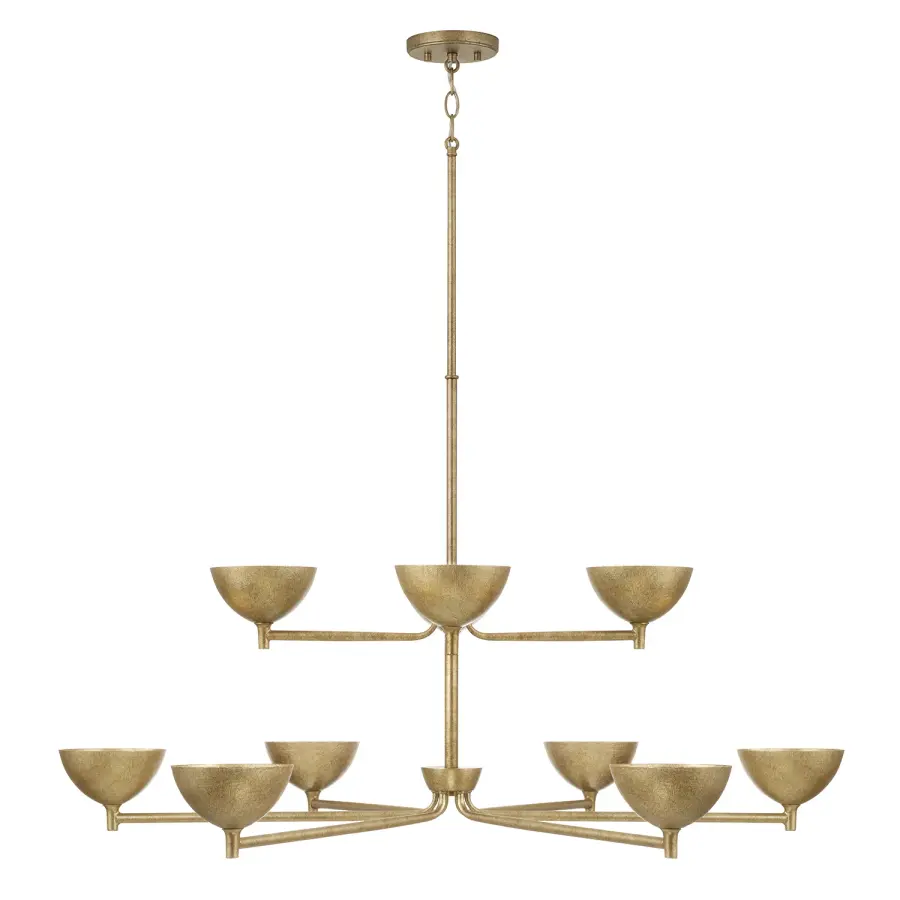 Francesca 10-Light Chandelier in Feathered Brass