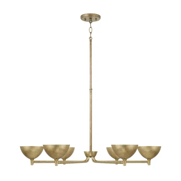 Francesca 6-Light Chandelier in Feathered Brass