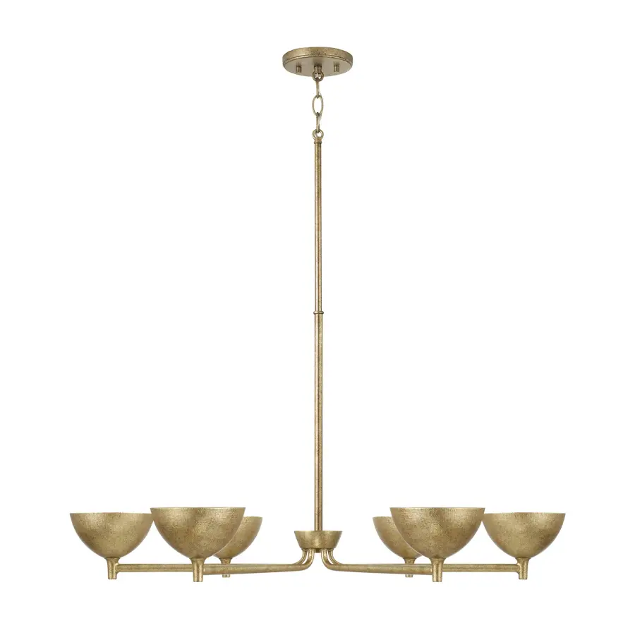 Francesca 6-Light Chandelier in Feathered Brass