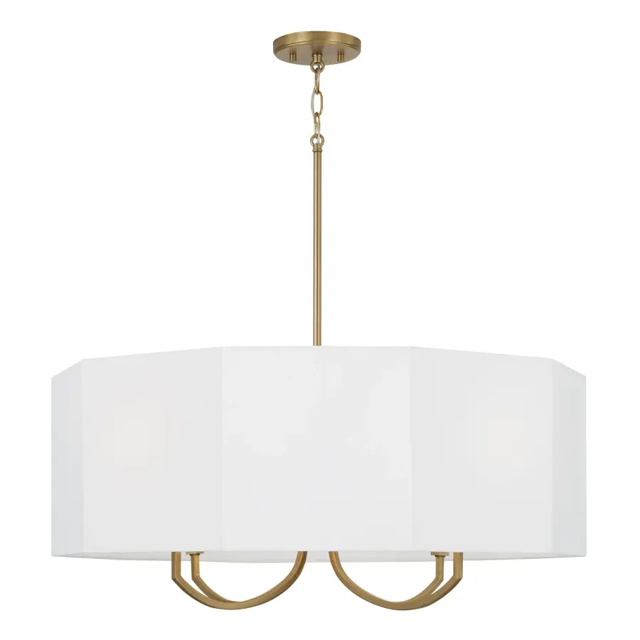 Elegant 4-Light Chandelier with Warm Aged Brass Finish