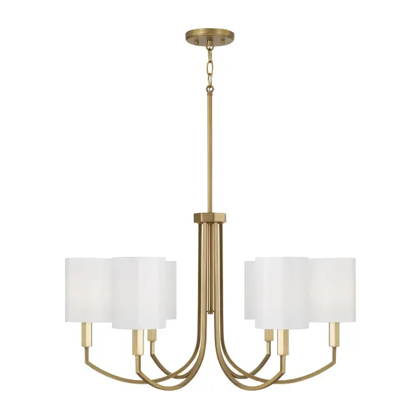 Elegant 6-Light Chandelier with Timeless Aged Brass Finish
