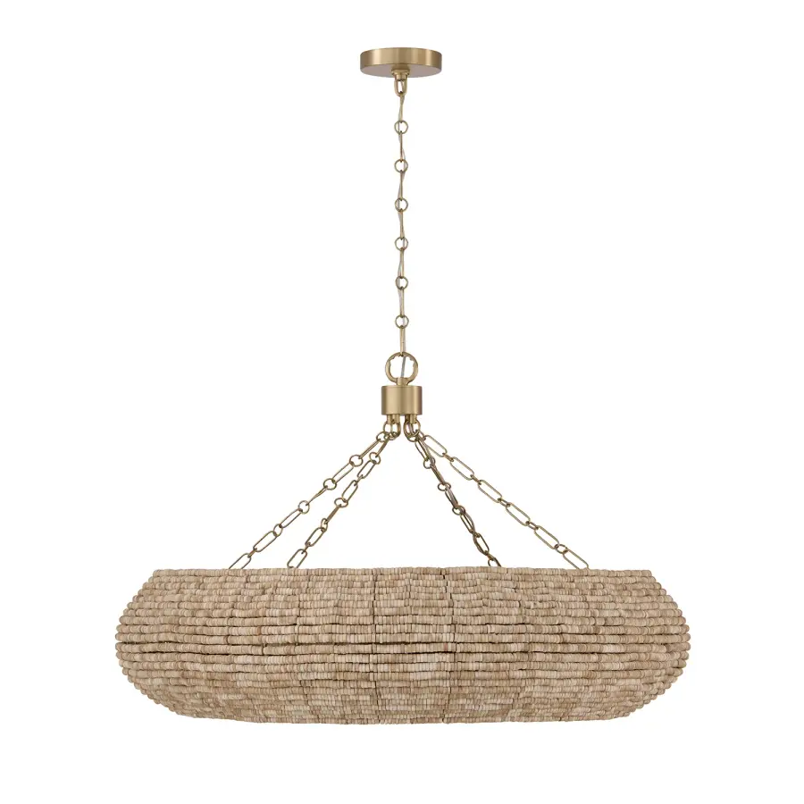 Morada 8-Light Chandelier in Light Fawn and Matte Brass