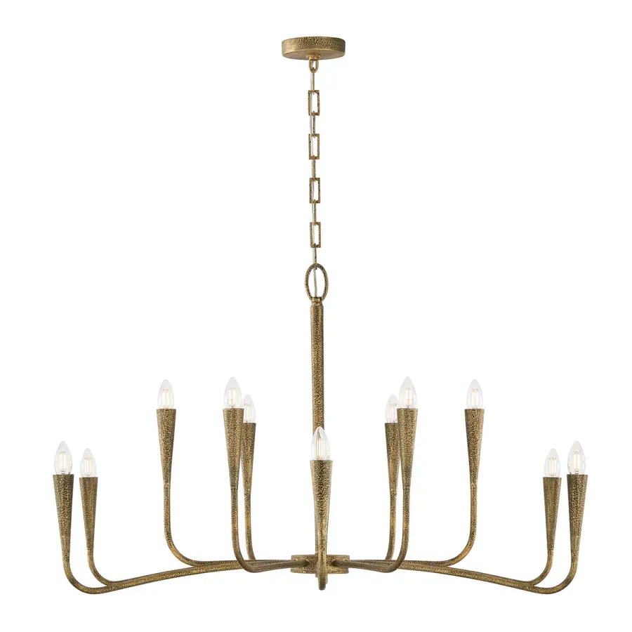 Savari 12-Light Chandelier in Artisan Gold