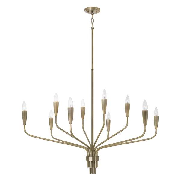 Palmer 10-Light Chandelier in Antiqued Brass