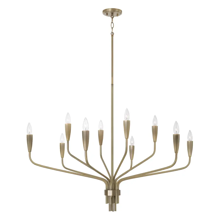 Palmer 10-Light Chandelier in Antiqued Brass