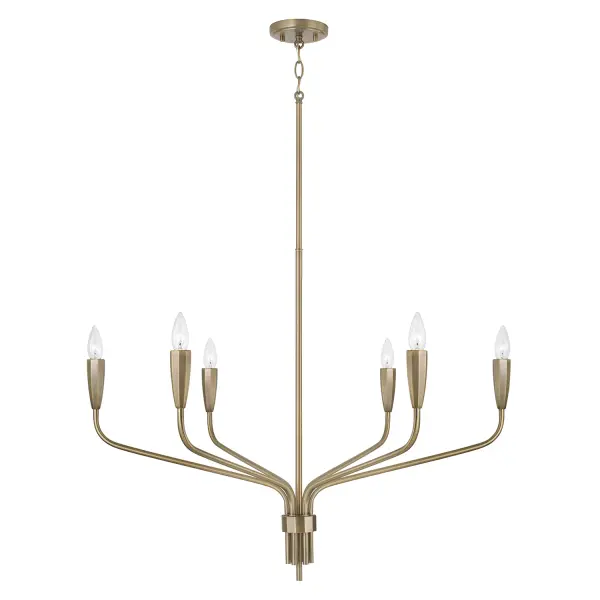 Palmer 6-Light Chandelier in Antiqued Brass
