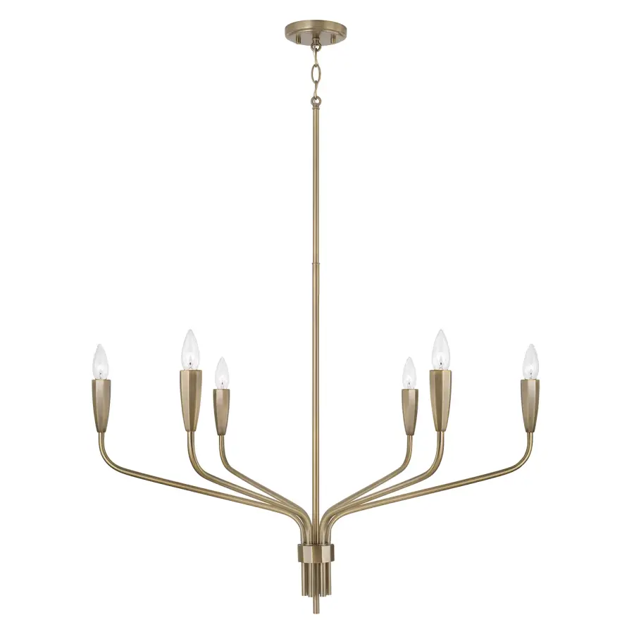 Palmer 6-Light Chandelier in Antiqued Brass