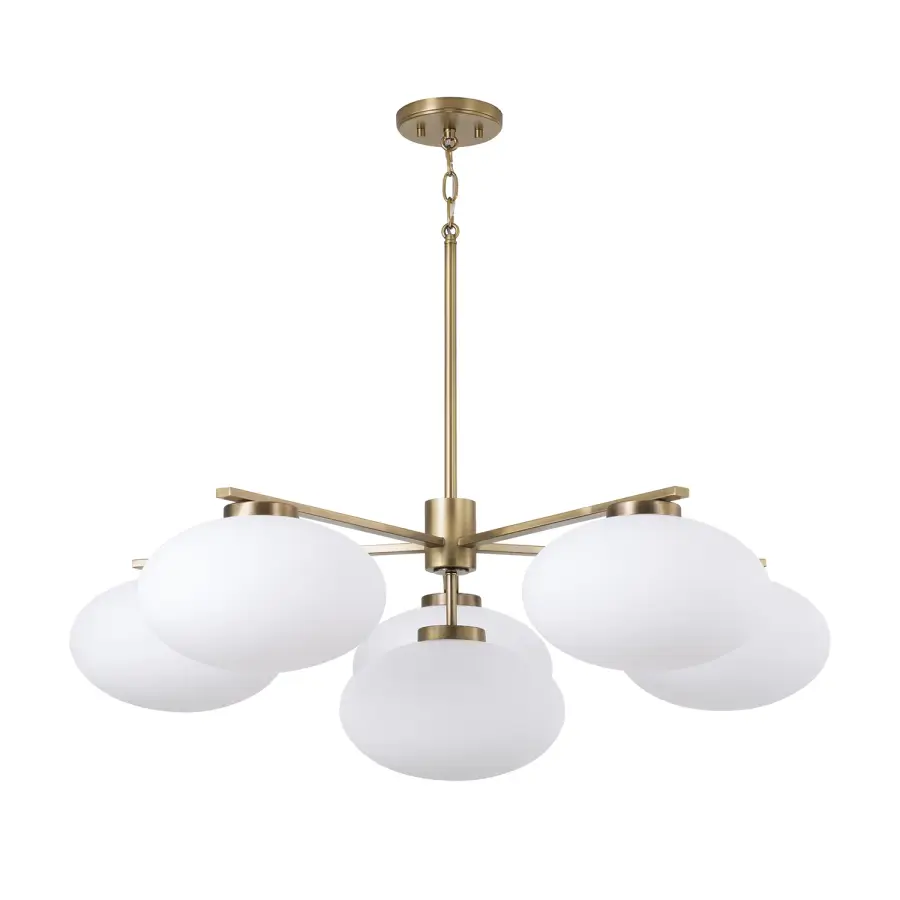 Soren 6-Light Chandelier in Aged Brass