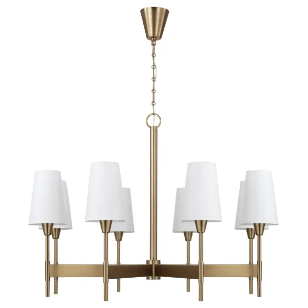 Grand 8-Light Statement Chandelier with Timeless Aged Brass Finish