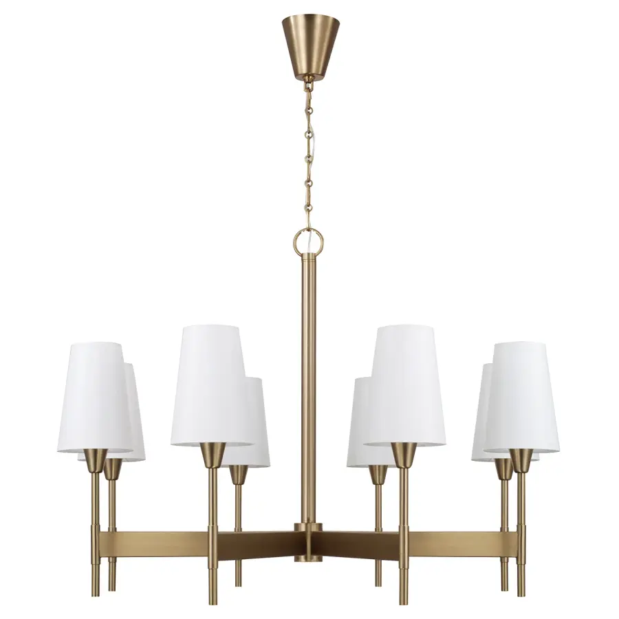 Grand 8-Light Statement Chandelier with Timeless Aged Brass Finish
