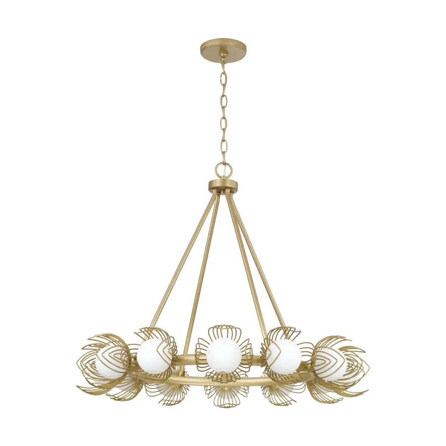 Flora 12-Light Chandelier in Buffed Gold