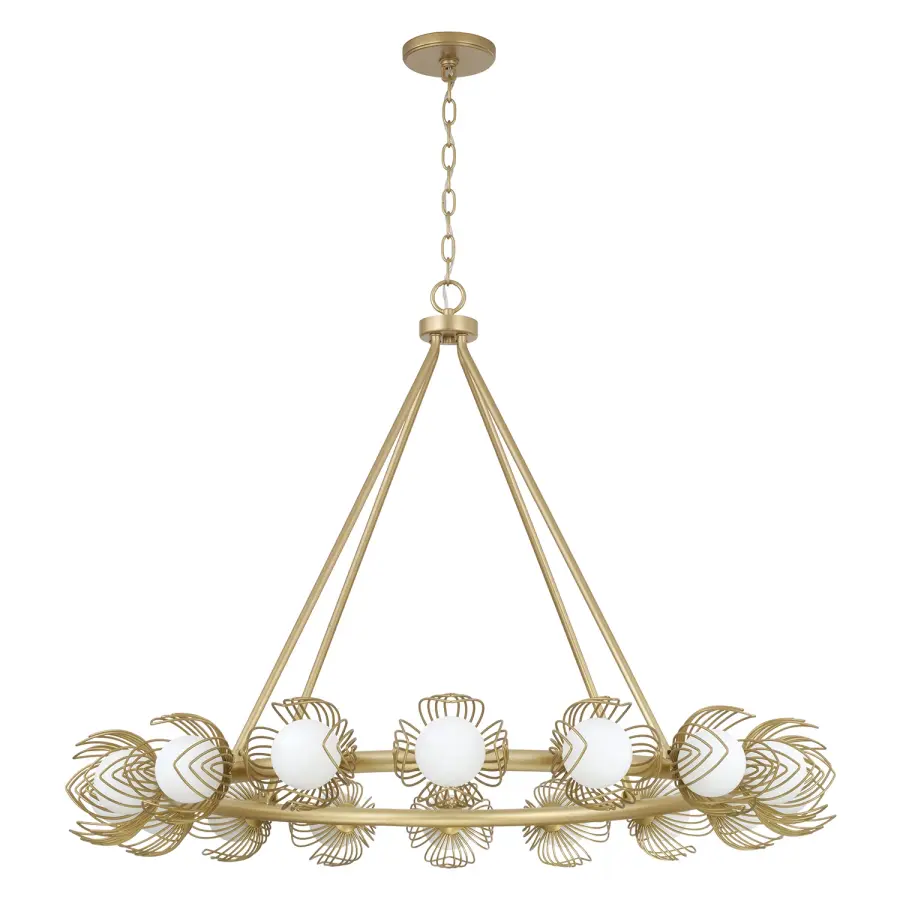 Flora 16-Light Chandelier in Buffed Gold
