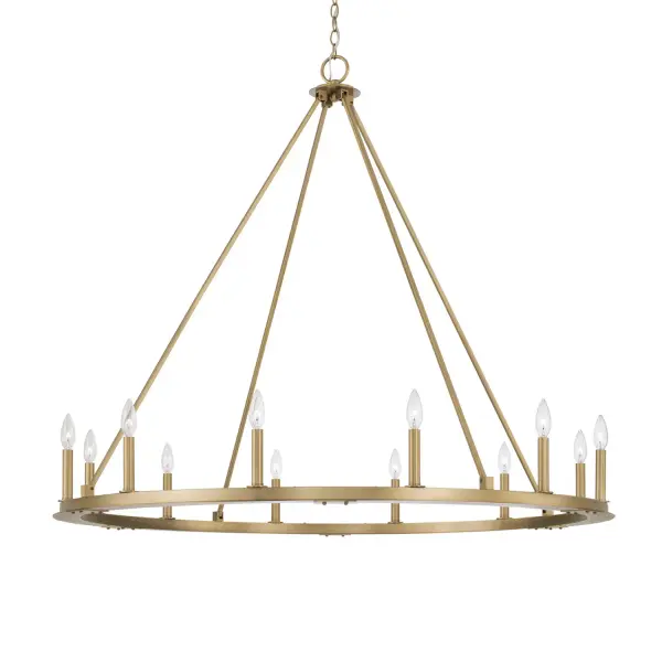 Pearson 12-Light Ring Chandelier in Aged Brass
