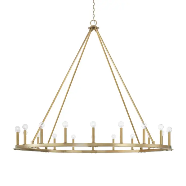 Pearson 20-Light Ring Chandelier in Aged Brass