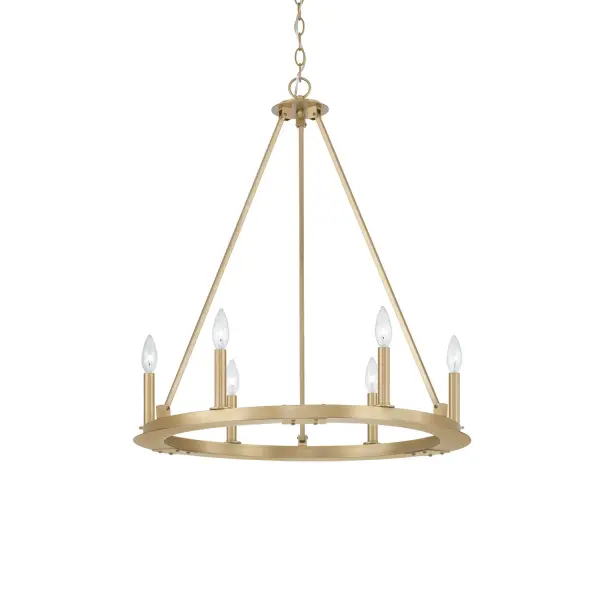 Pearson 6-Light Ring Chandelier in Aged Brass