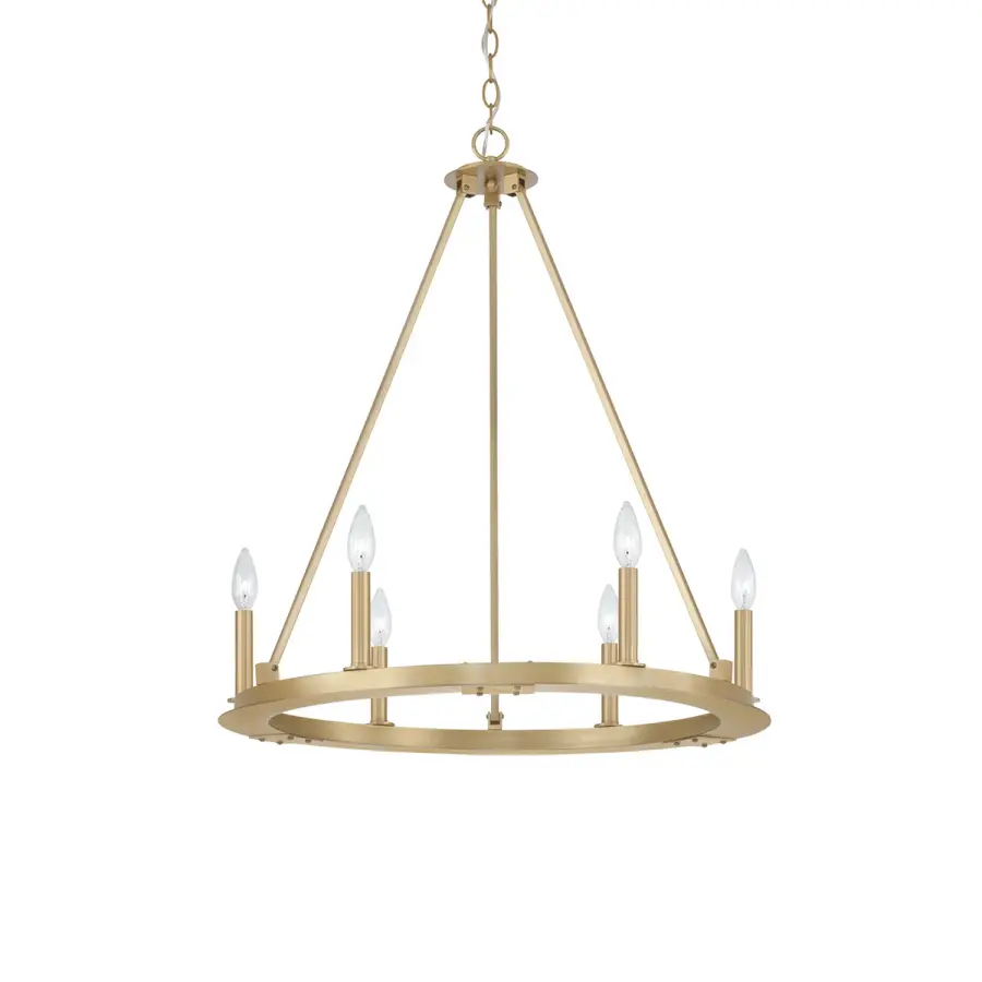 Pearson 6-Light Ring Chandelier in Aged Brass