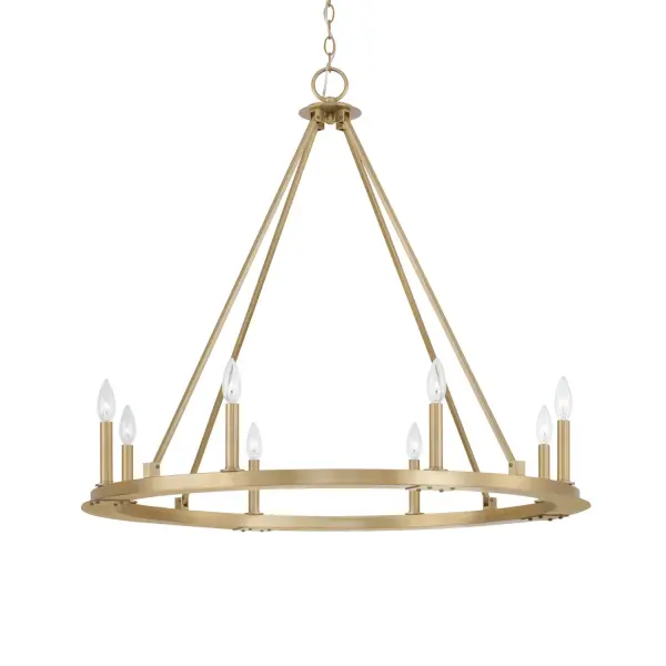 Pearson 8-Light Ring Chandelier in Aged Brass