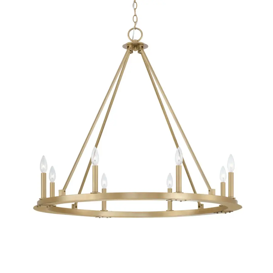 Pearson 8-Light Ring Chandelier in Aged Brass