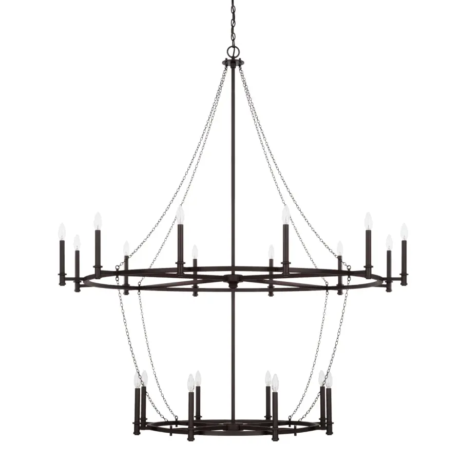 Lancaster 20-Light Chandelier in Black Iron