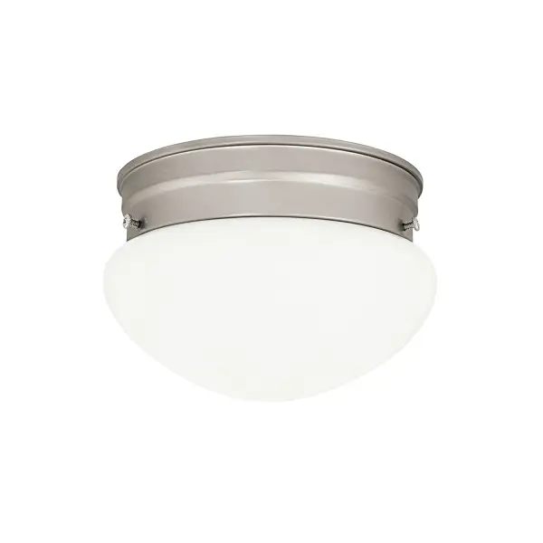 The Scott flush mount delivers clean, contemporary lighting in a compact 7-inch profile. Its matte nickel finish and low-profile design make it ideal for hallways, closets, and utility spaces where ceiling clearance is limited.