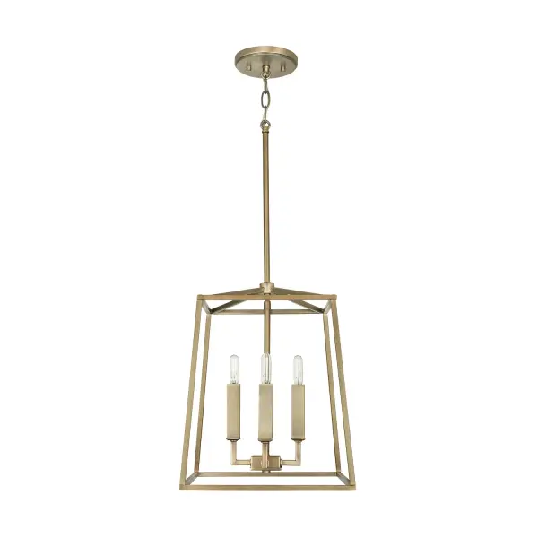 The Thea 4-Light Foyer Pendant brings warm, sophisticated lighting to smaller entryways and transitional spaces. Its aged brass finish adds timeless appeal while the compact 12-inch width makes it ideal for cozy foyers.