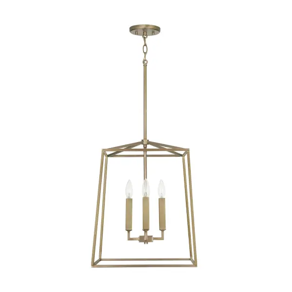 The Thea 4-Light Foyer Pendant combines classic elegance with contemporary sensibility. Its aged brass finish adds warmth and sophistication to entryways, while the medium scale suits standard ceiling heights.