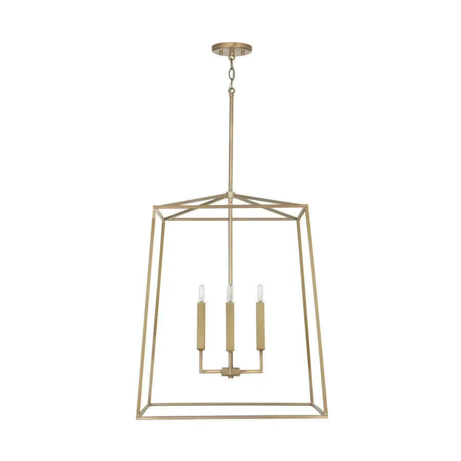 Thea 4-Light Foyer Pendant in Aged Brass