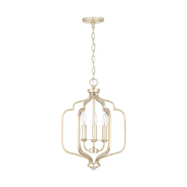 Ophelia 3-Light Foyer Pendant in Winter Gold