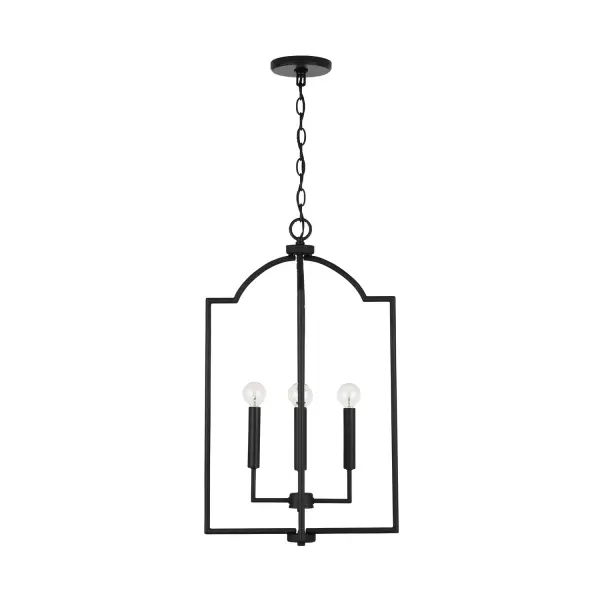 The Carter 4-Light Foyer Pendant combines transitional elegance with modern simplicity. Its 16-inch width and matte black finish make it ideal for medium-sized entryways, offering excellent value and versatile styling.