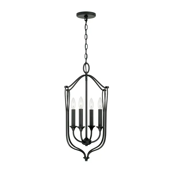 The Bentley 4-Light Foyer Pendant combines traditional elegance with versatile styling in a compact 14.75-inch frame. Its Black Iron finish adds sophisticated contrast while the multi-light design provides ample illumination for entryways and smaller dining spaces.