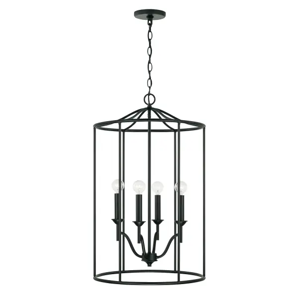 Peyton 4-Light Foyer Pendant in Matte Black