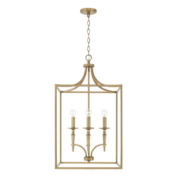 Abbie 4-Light Foyer Pendant in Aged Brass