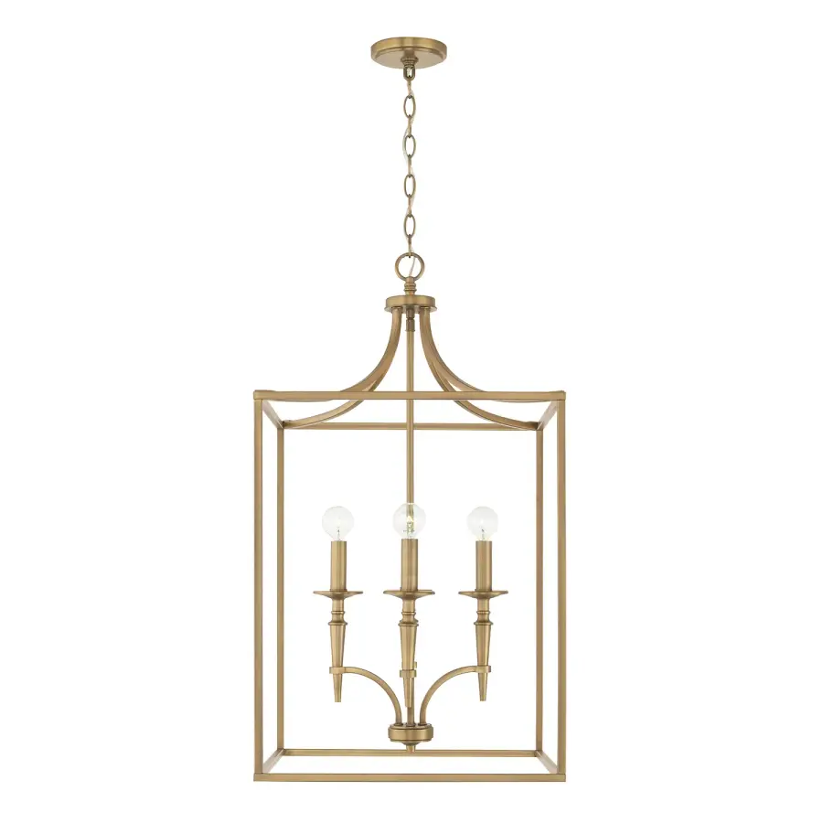 Abbie 4-Light Foyer Pendant in Aged Brass
