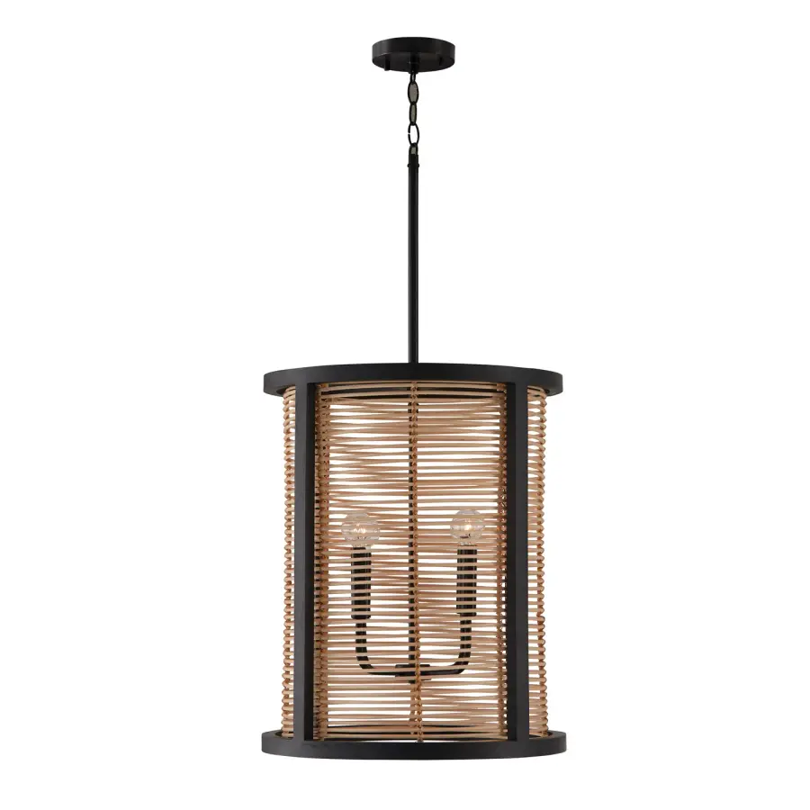 Rico 4-Light Foyer Pendant in Flat Black