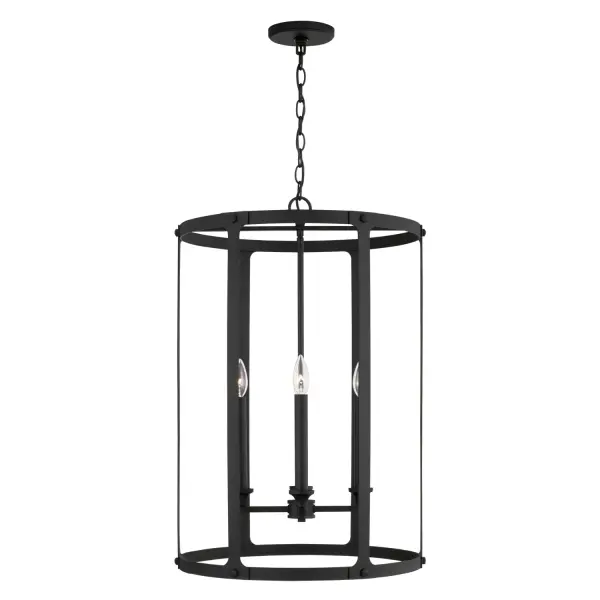 Brennen 4-Light Foyer Pendant in Black Iron