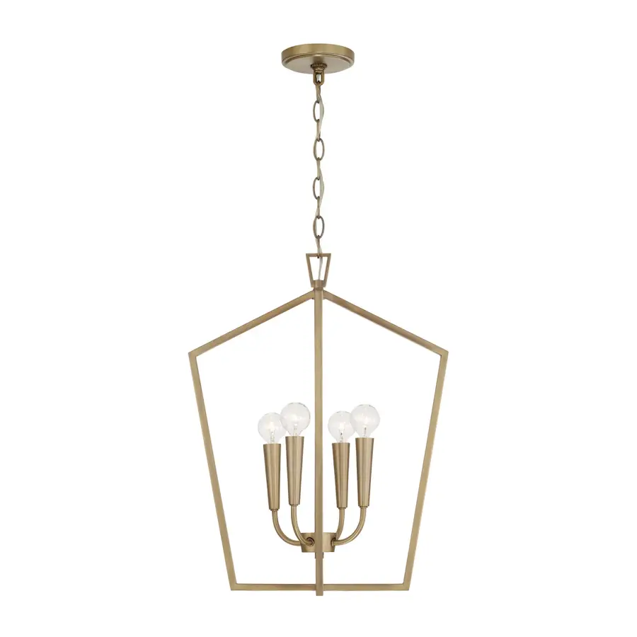 Holden 4-Light Foyer Pendant in Aged Brass