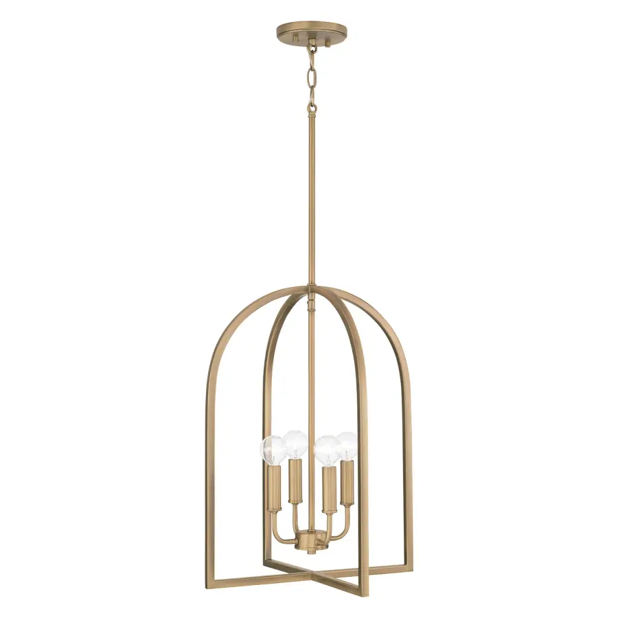Lawson 4-Light Foyer Pendant in Aged Brass