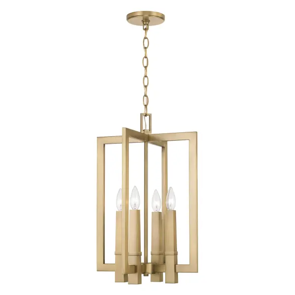 Blake 4-Light Foyer Pendant in Aged Brass