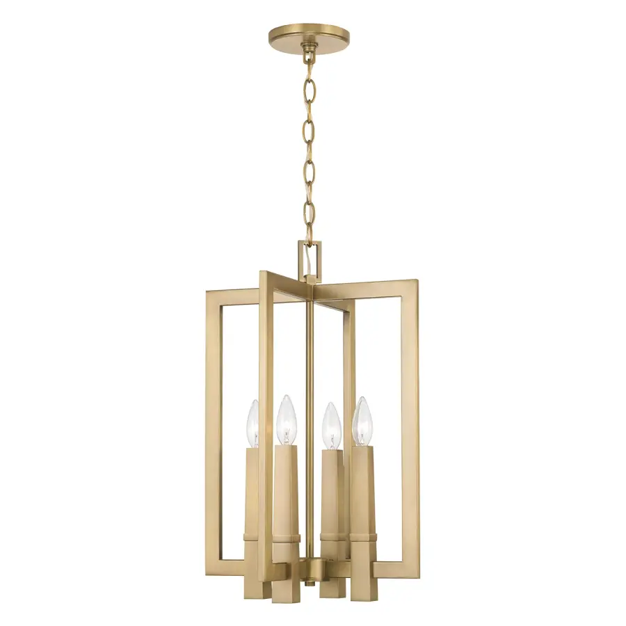 Blake 4-Light Foyer Pendant in Aged Brass