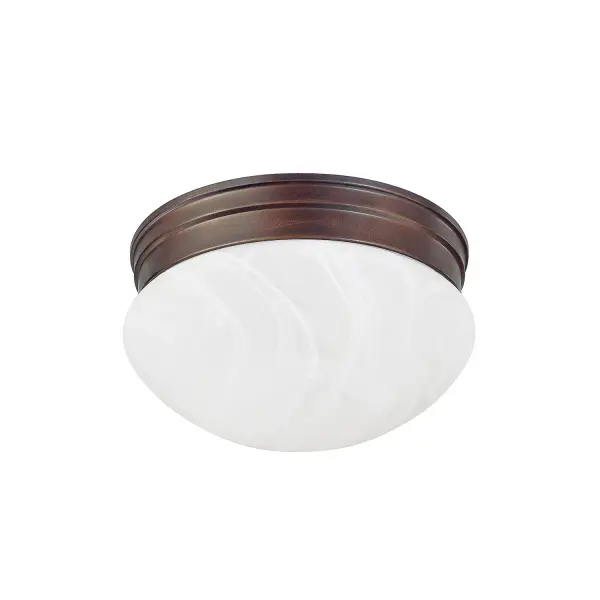 The Scott flush mount delivers classic style in a compact 7.5-inch profile. Its burnished bronze finish adds warmth to hallways, closets, and powder rooms where ceiling clearance is limited.