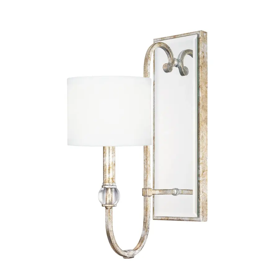 Charleston 1-Light Wall Sconce in Silver and Gold Leaf