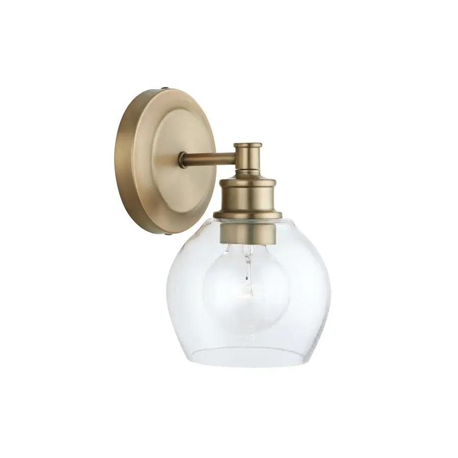 Compact Mid-Century Charm with Warm Brass Finish