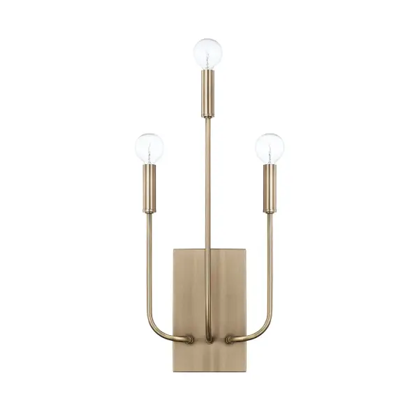 The Zander 3-Light Sconce combines transitional elegance with modern functionality. Its aged brass finish adds warmth and sophistication to any space, while the compact 9-inch width makes it ideal for bathrooms and hallways.